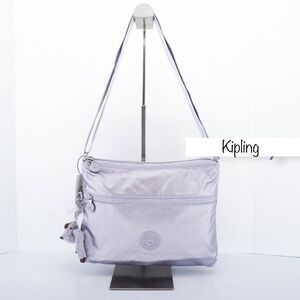 Kipling Annabelle Nylon Travel Shoulder Crossbody Handbag - Lilac Purple